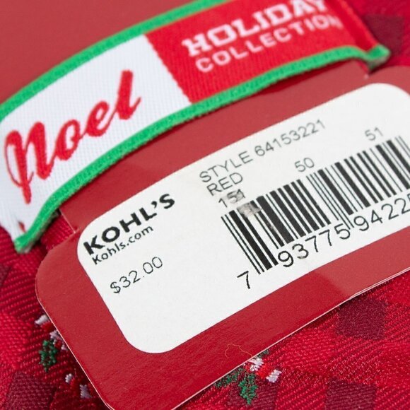 Christmas Noel Red Candy Cane Holiday Tie, NEW - Picture 4 of 4